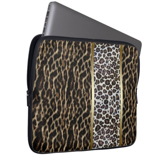 Leopard Laptop Sleeve (Vorne Rechts)