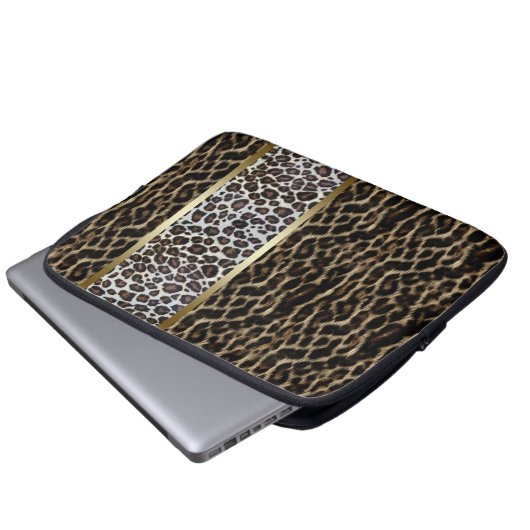 Leopard Laptop Sleeve (Vorne Knopf)