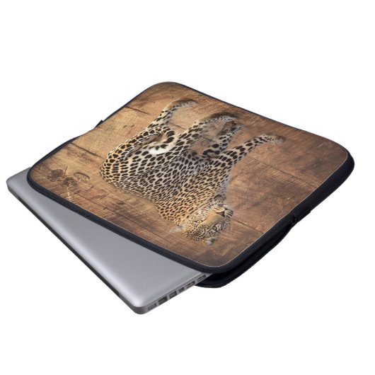 Leopard Laptopschutzhülle (Vorne Knopf)