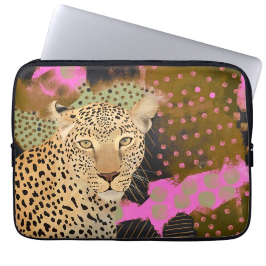 Leopard Laptopschutzhülle (Vorderseite)
