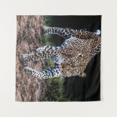 LEOPARD LÄUFT IN FREIER WILDBAHN WANDTEPPICH (Vorderseite (Horizontal))