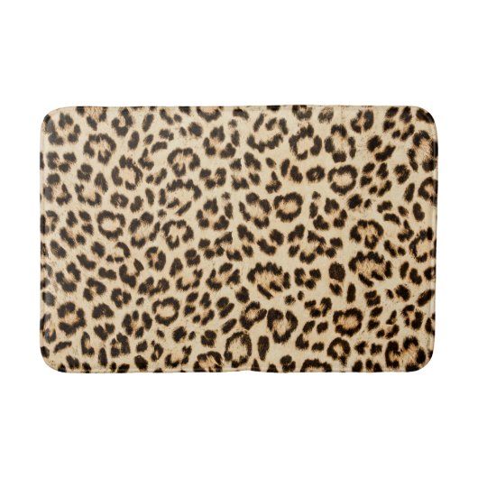 Leopard Leder Druckmuster Monogramm Badematte (Vorderseite)