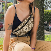 Leopard Leder Druckmuster Monogramm Bauchtasche