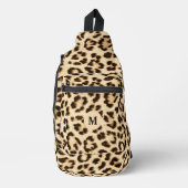 Leopard Leder Druckmuster Monogramm Crossbody Bag (Vorderseite)