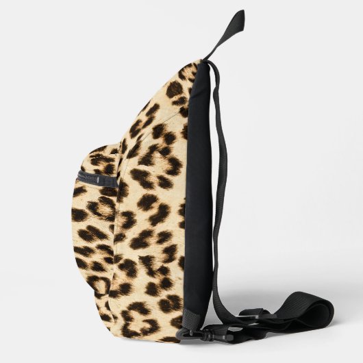 Leopard Leder Druckmuster Monogramm Crossbody Bag (Rechts)