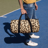 Leopard Leder Druckmuster Monogramm Duffle Bag