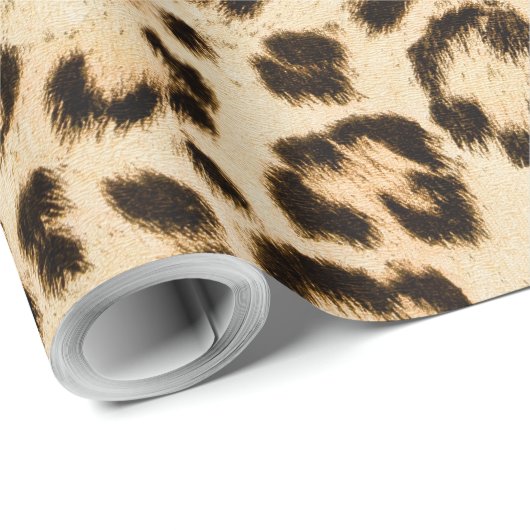 Leopard Leder Druckmuster Monogramm Geschenkpapier (Rolleneckpunkt)