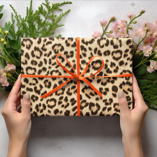 Leopard Leder Druckmuster Monogramm Geschenkpapier