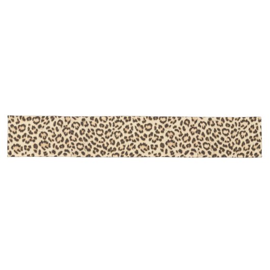 Leopard Leder Druckmuster Monogramm Großer Tischläufer (Horizontal)