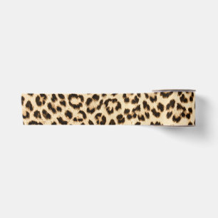 Leopard Leder Druckmuster Monogramm Satinband