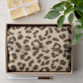 Leopard Leder Druckmuster Monogramm Seidenpapier (Geschenk)