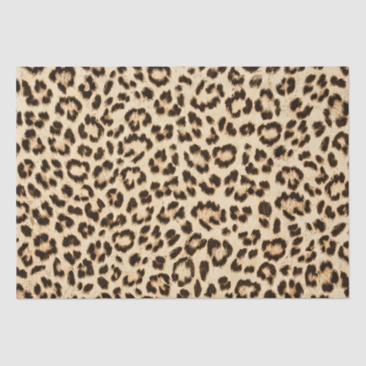 Leopard Leder Druckmuster Monogramm Seidenpapier (Vorderseite)