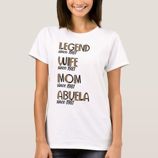 Leopard Legend Ehefrau Mama Abuela Pattern Mutter T-Shirt (Vorderseite)