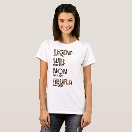 Leopard Legend Ehefrau Mama Abuela Pattern Mutter T-Shirt (Vorne ganz)