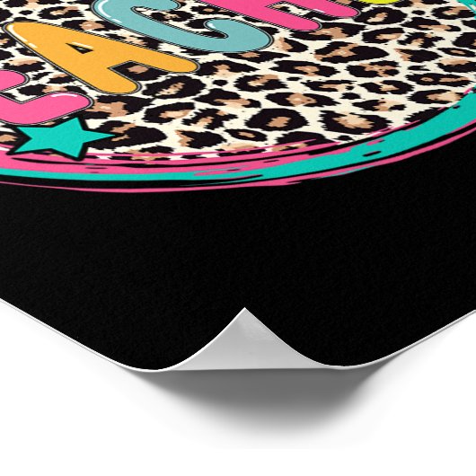 Leopard Lehrer glücklich ersten Schultag Poster (Ecke)