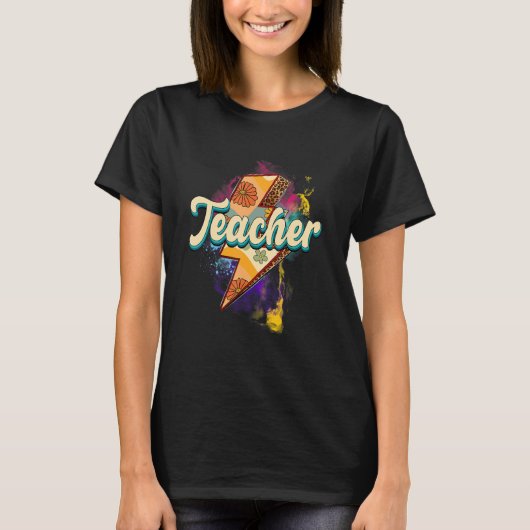 Leopard-Lehrer Lehrer Blitz Zurück zur Schule T-Shirt (Vorderseite)