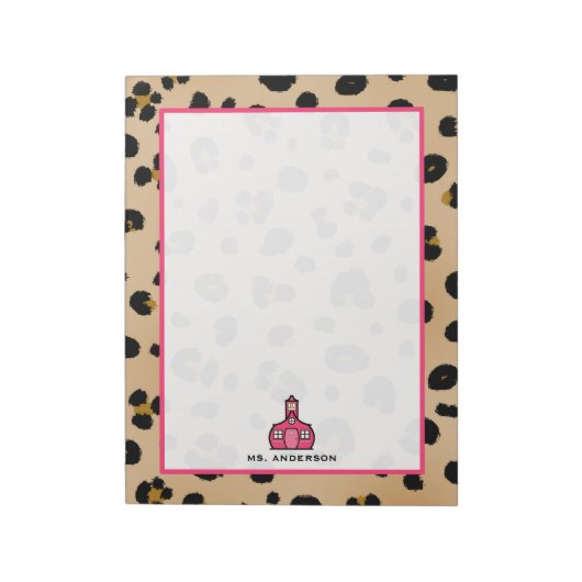 Leopard Lehrer Notepad Notizblock (Rotiert)