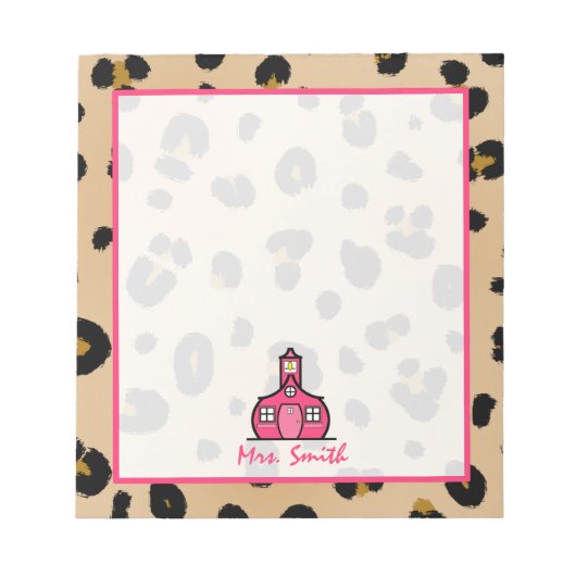 Leopard Lehrer Notepad Notizblock (Vorderseite)