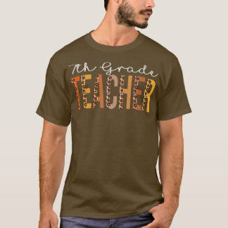 Leopard Lehrerin der 7. Klasse Herbstliebhaber Dan T-Shirt