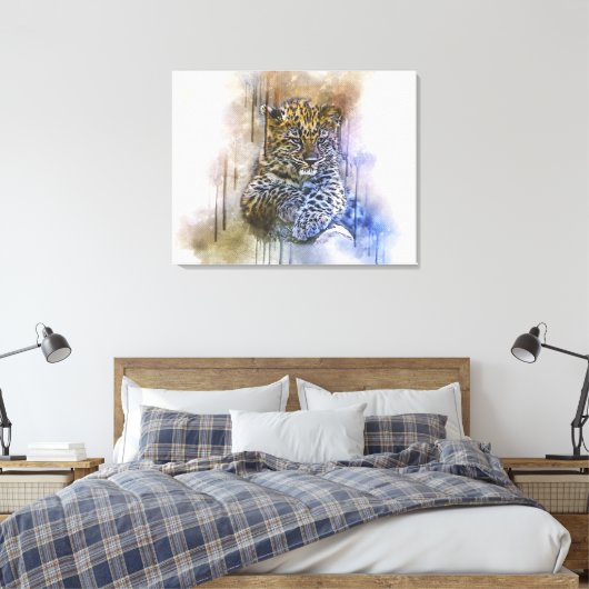 Leopard Leinwanddruck (Insitu (Schlafzimmer))