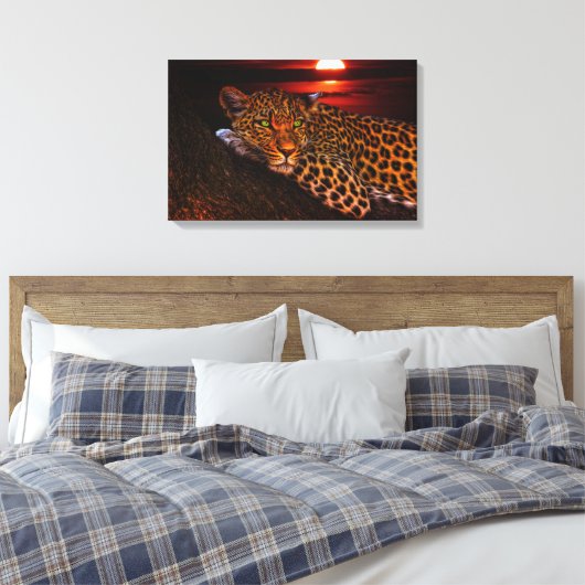 Leopard Leinwanddruck (Insitu (Schlafzimmer))