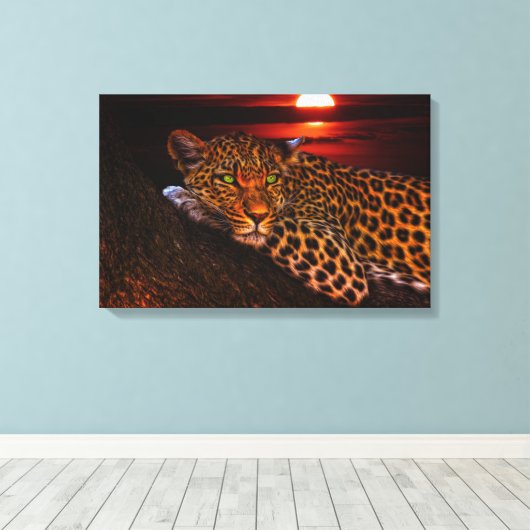 Leopard Leinwanddruck (Insitu (Holzboden))