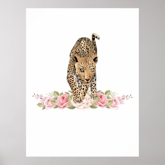 Leopard, Leopard-Rose, Leopard-Blume Poster (Vorne)