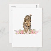 Leopard, Leopard-Rose, Leopard-Blume Postkarte (Vorne/Hinten)