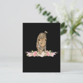 Leopard, Leopard Rose, Leopard Blume Postkarte (Stehend Vorderseite)