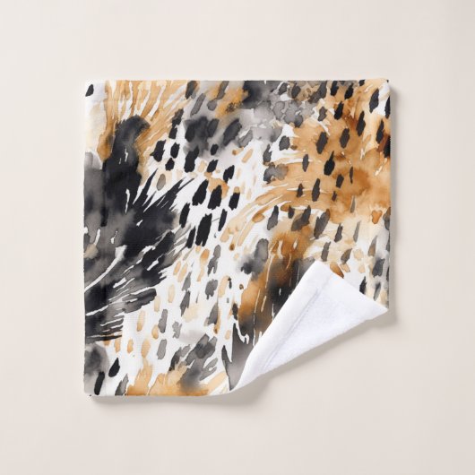 Leopard-Leopard-Tier Badhandtuch Set (Waschlappen)