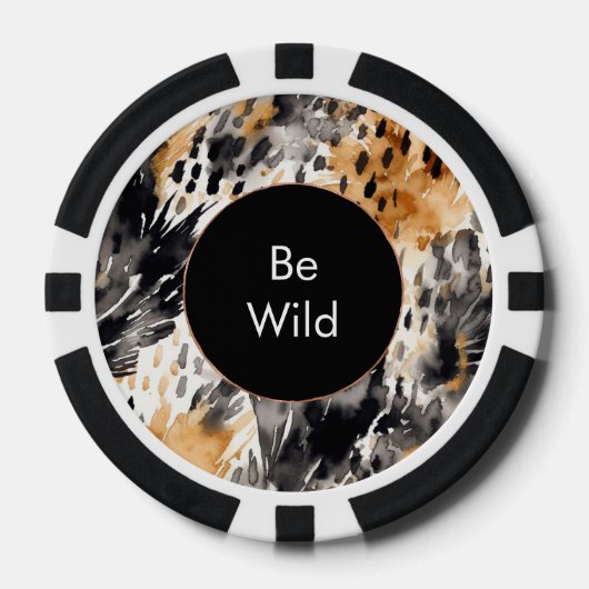 Leopard-Leopard-Tier Pokerchips (Vorderseite)
