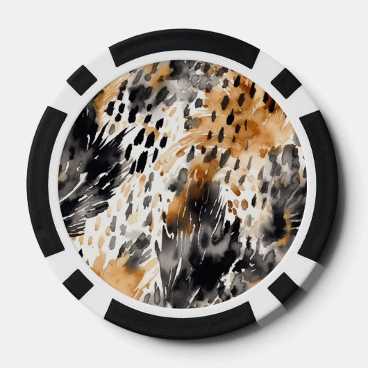 Leopard-Leopard-Tier Pokerchips (Rückseite)