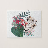Leopard, Leopardenmuzzle, blumenreich , botanisch Puzzle (Horizontal)