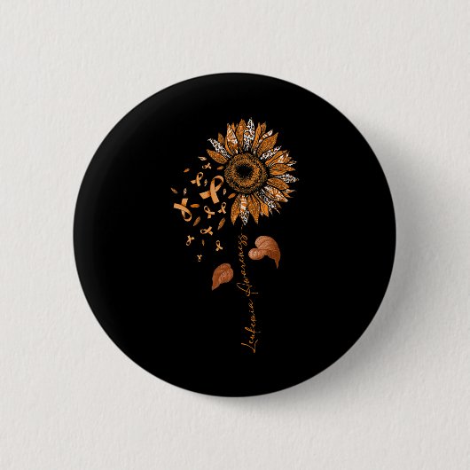 Leopard Leukemia Awareness Orange Ribbon Button (Vorderseite)