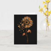 Leopard Leukemia Awareness Orange Ribbon Karte (Gelbe Blume)