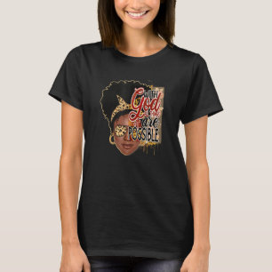 Leopard Liebe Afro Girl Faith Inspirational Bibel  T-Shirt