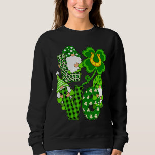 Leopard Liebe Drei Gnome Glück Kleeblatt St. Patri Sweatshirt