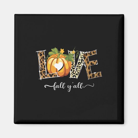 Leopard Liebe Fall Y'all Pumpkin 1 Magnet (Vorne)