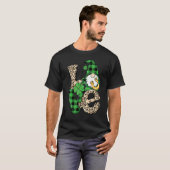 Leopard Liebe Gnome Lucky Kleeblatt St Patrick's D T-Shirt (Vorne ganz)