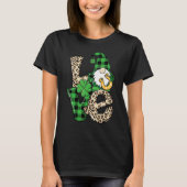 Leopard Liebe Gnome Lucky Kleeblatt St Patrick's D T-Shirt (Vorderseite)