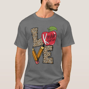Leopard Liebe Kindergarten Zurück zur Schule Lehre T-Shirt