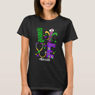 Leopard-Liebe-Krankenschwester-Leben-Reinigungskle T-Shirt