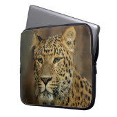 Leopard Liebe Kunst Laptopschutzhülle (Vorderseite Links)
