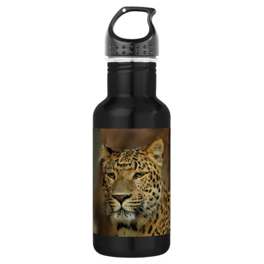 Leopard Liebe Kunst Trinkflasche (Vorderseite)