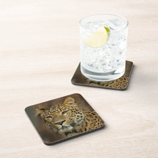 Leopard Liebe Kunst Untersetzer (Rechte Seite)