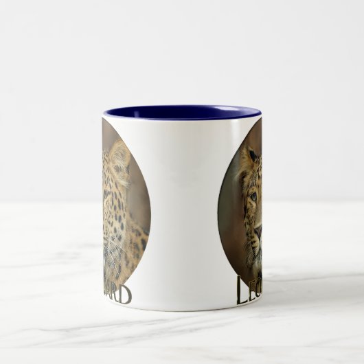 Leopard Liebe Kunst Zweifarbige Tasse (Mittel)