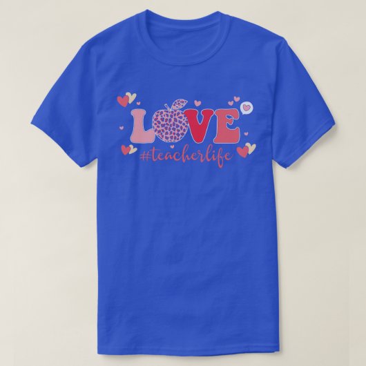 Leopard Liebe Lehrer Valentinstag Geschenk T-Shirt (Design vorne)
