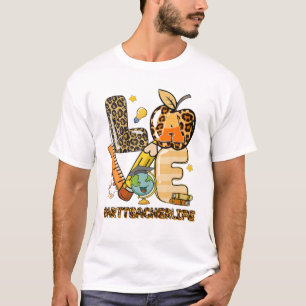 Leopard Liebe Lehrer zurück zur Schule T-Shirt
