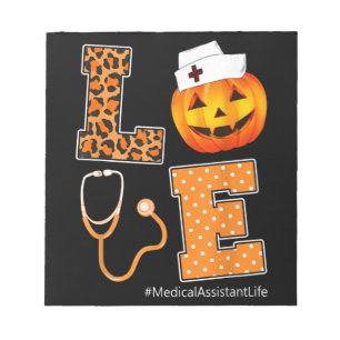 Leopard Liebe Medizinischer Assistent Halloween Pu Notizblock