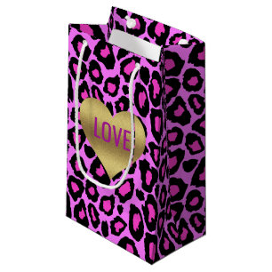 Leopard-Liebe-rosa und lila Party-Geschenk-Taschen Kleine Geschenktüte